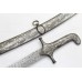 Sword Damascus Steel Blade Silver Bidari Work urdu writing Handle Sheath 40.1'